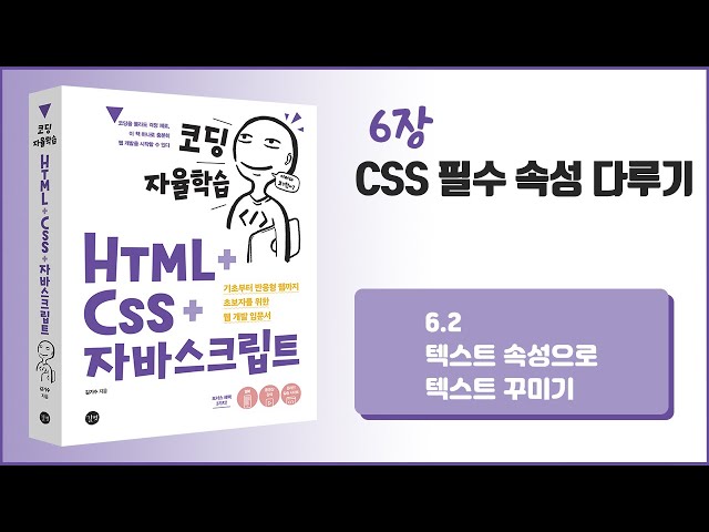 [코딩 자율학습 HTML + CSS + 자바스크립트] 6장 CSS 필수 속성 다루기 - 2