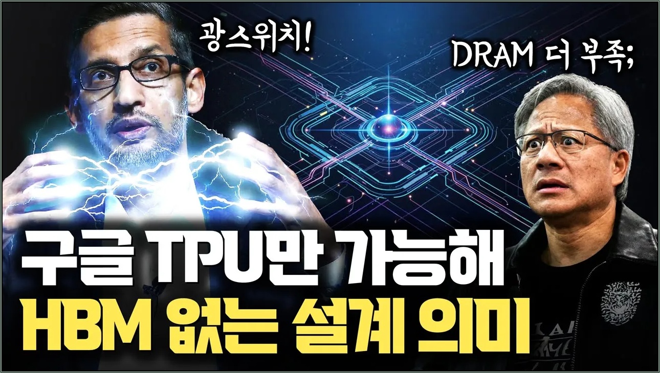 구글 TPU만 가능하다... HBM 대신 DRAM, 광스위치로 | 메모리 계층화를 통한 HBM 줄인 설계가 NVIDIA와는 다르게 가능한 이유 | DRAM 은 더 부족해진다