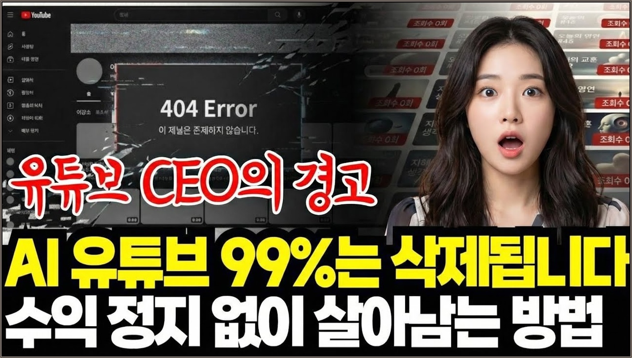 지금 유튜브가 AI 채널 99% 삭제하는 이유 (당장 확인하세요)