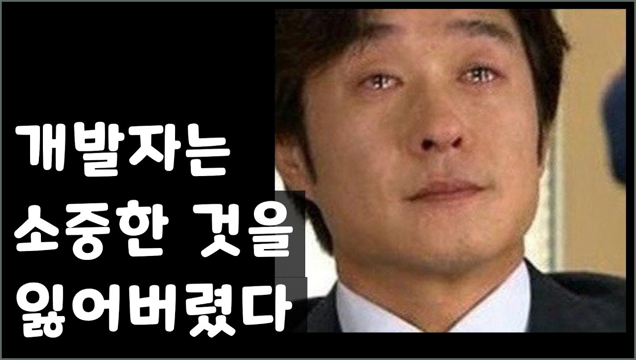 개발자는 아주 소중한 것을 잃어버렸다