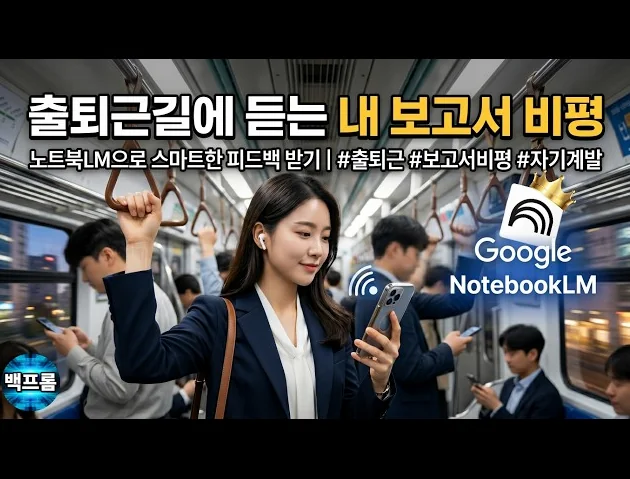 출퇴근길 30분, 노트북LM AI 오디오로 내 보고서의 빈틈을 메우는 방법
