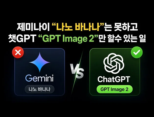 제미나이 "나노 바나나"는 못하고 챗GPT "GPT Image 2"만 할수 있는 일