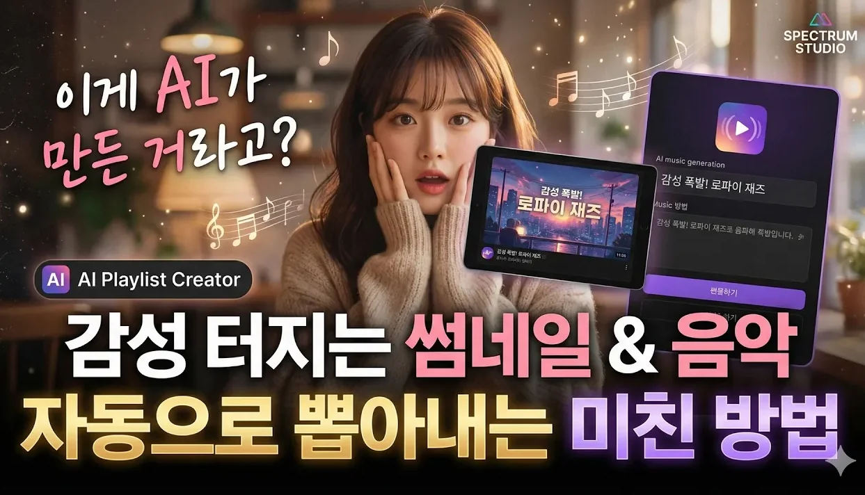 "이게 AI가 만든 거라고?" 감성 터지는 썸네일과 음악, 자동으로 뽑아내는 미친 방법