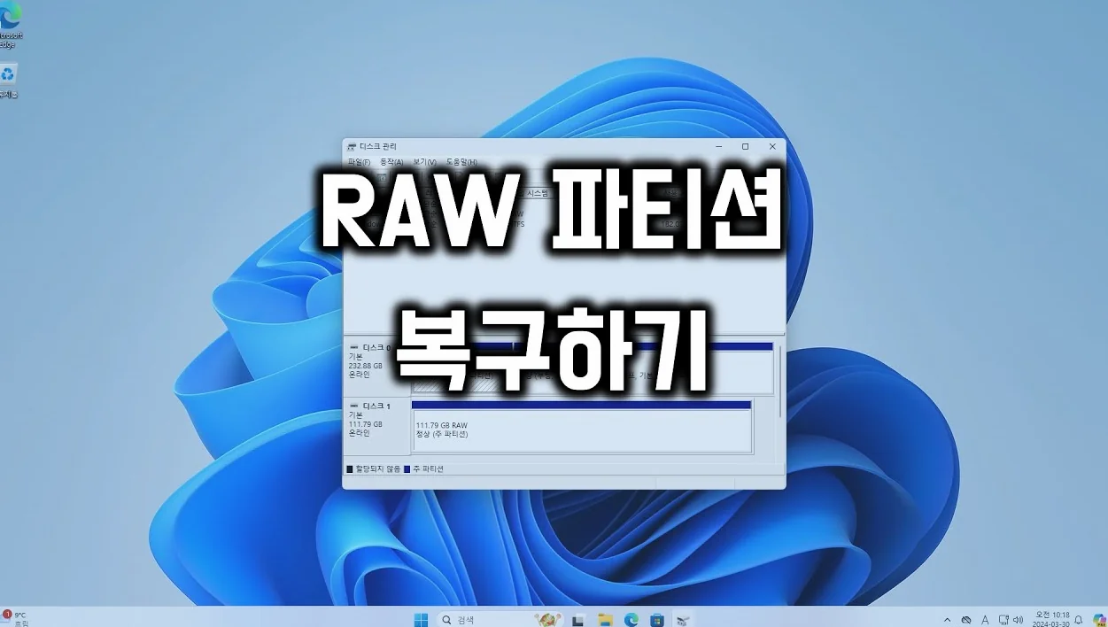 RAW 파티션 복구하기