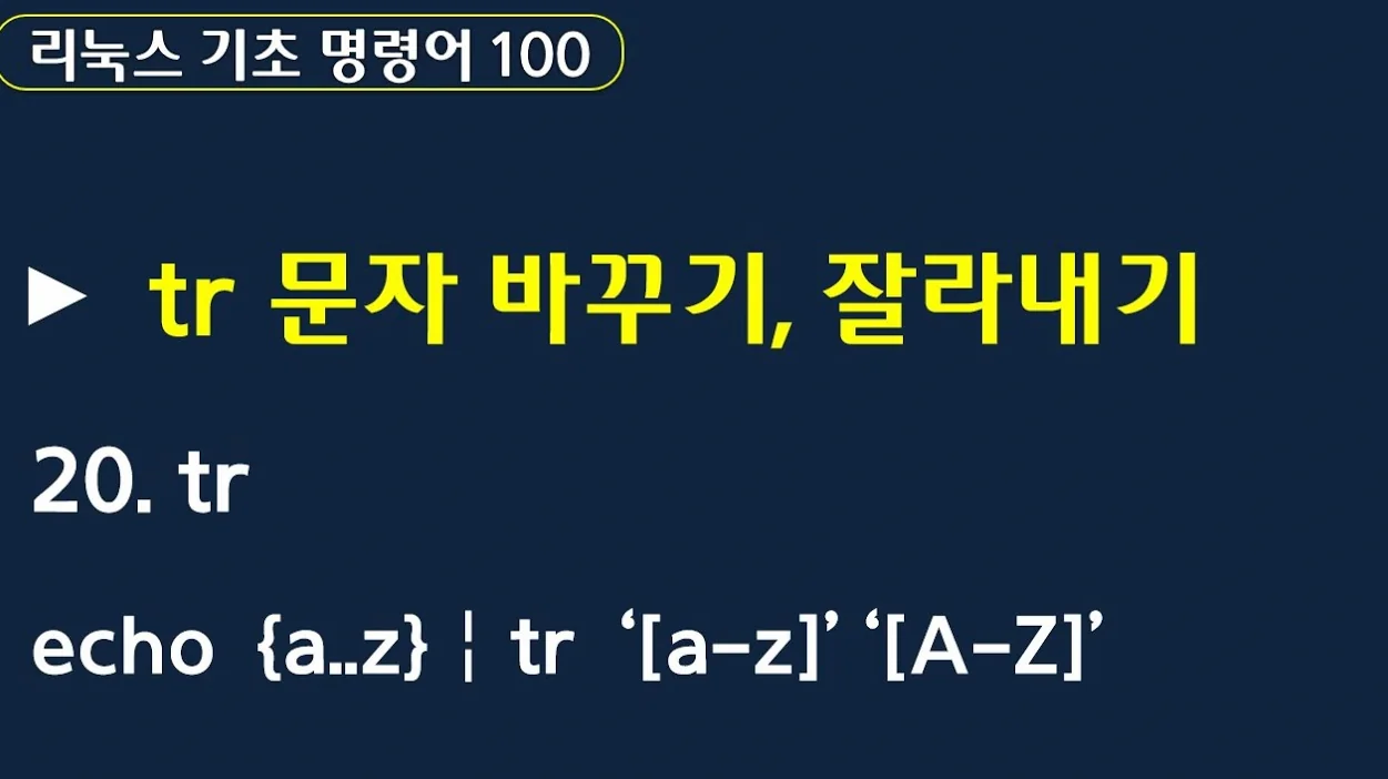 리눅스  명령어 100 :: tr 문자 자르고 바꾸고 줄이기