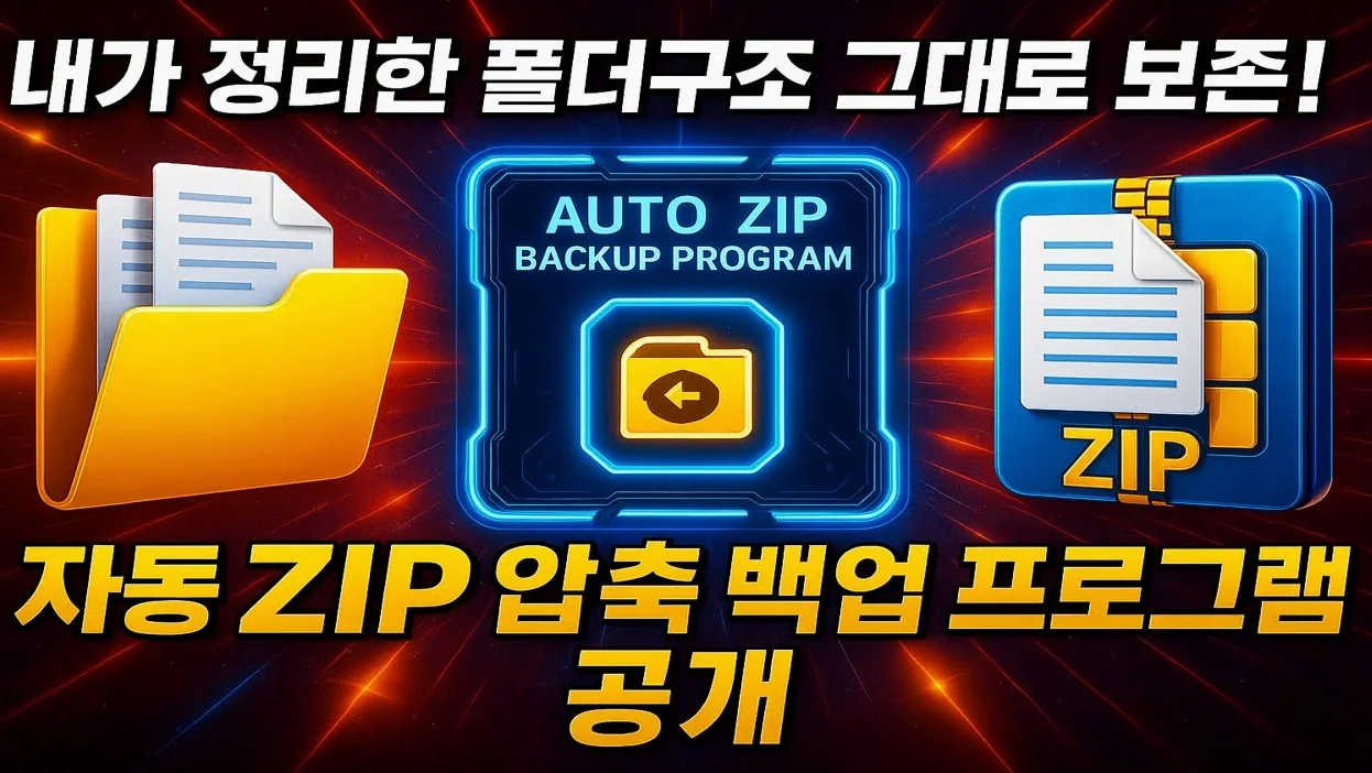 내가 정리한 폴더구조 그대로 보존 할 수 있는 자동 zip 압축 백업 프로그램 ZIPBACKUP