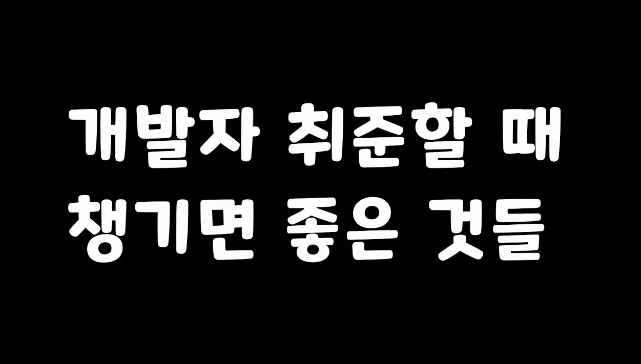 개발자 취준할 때 챙기면 좋은 것들