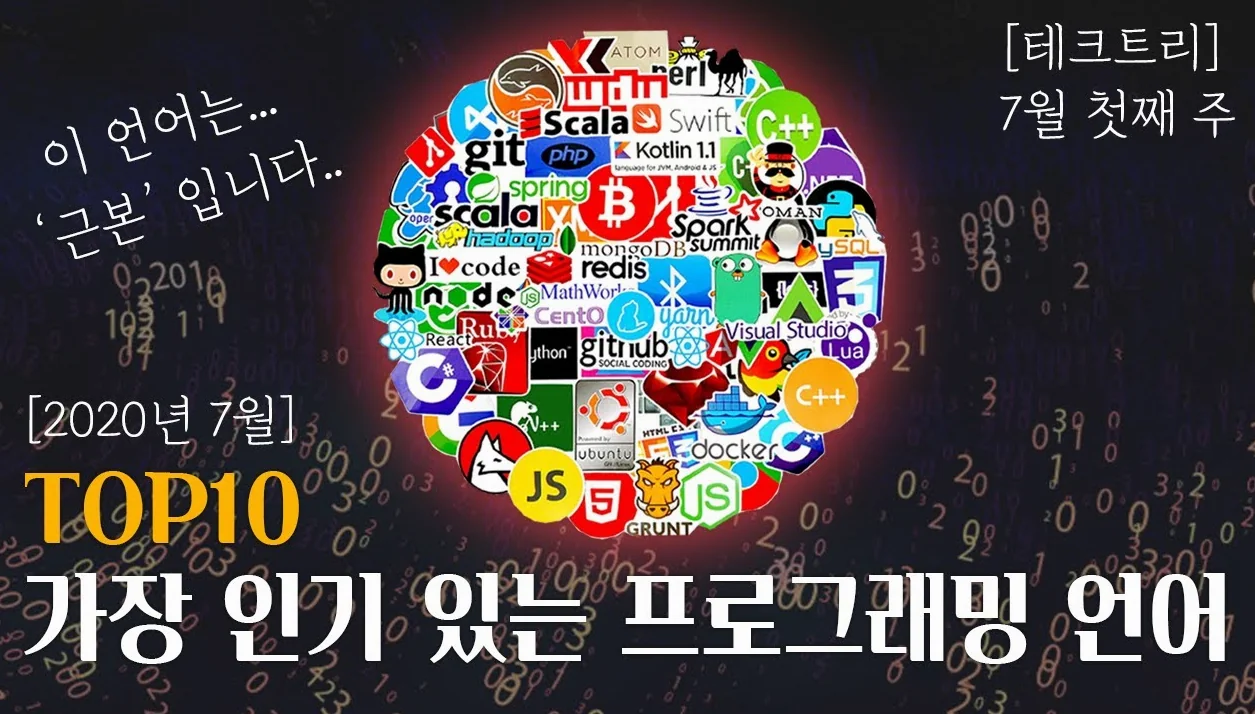 🔥가장 인기 있는 프로그래밍 언어 TOP10🔥 [2020년 7월] | 🔴테크트리 - IT 뉴스