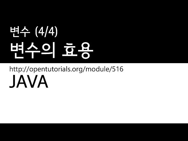 Java - 변수 (4/4) : 변수의 효용