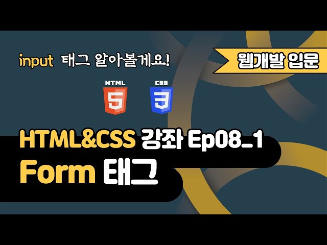 HTML 강의 Ep08_1 - Form(폼) 태그1 | input 태그 | 웹 개발 입문 | 함께 웹 개발에 입문해 보는건 어떨까요?