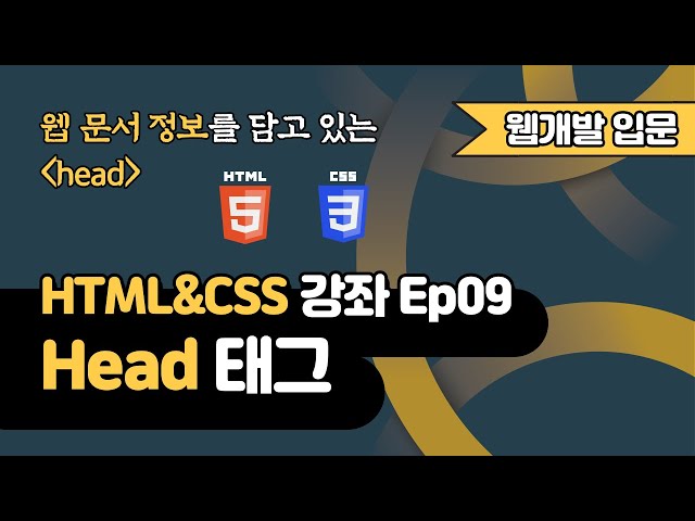 HTML 강의 Ep09 - Head 태그 | 웹 개발 입문 | 함께 웹 개발에 입문해 보는건 어떨까요?