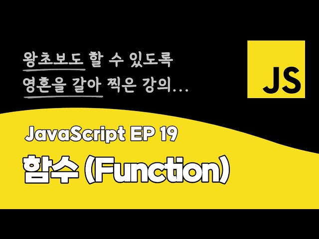 자바스크립트 강의 EP_19 | 함수(Function) | ES6+ 최신 문법 | DOM API | BOM API