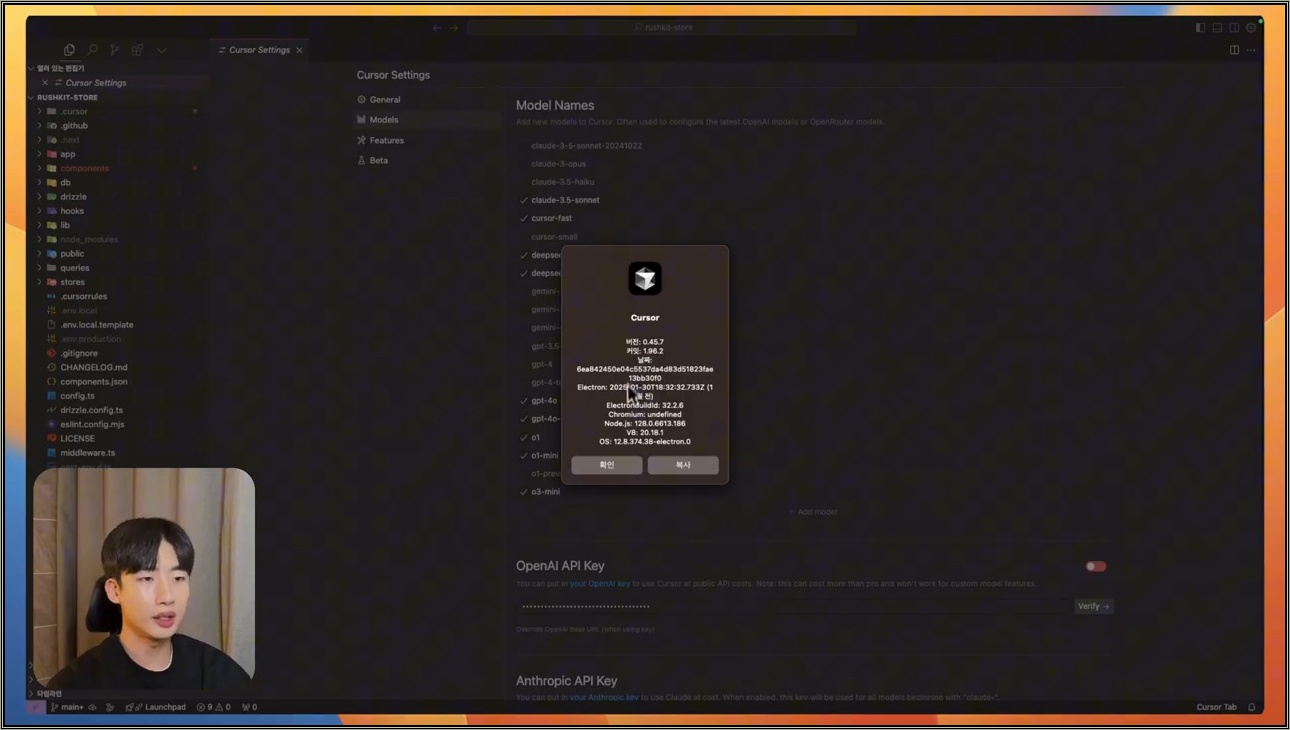 Cursor 이번 업데이트도 대박입니다 | DeepSeek, Project Rules - 주요 장면 1