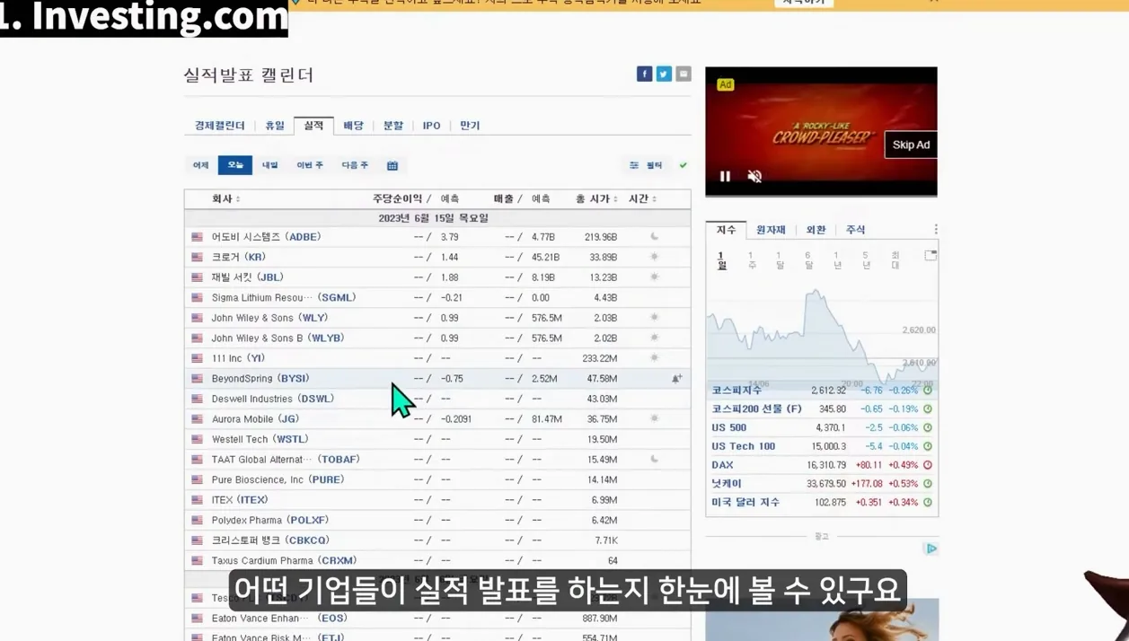 모르면 손해보는 미국 주식 투자자들에게 강추하는 무료 웹사이트 TOP 5 - 현장 스냅 1 - 미국주식투자