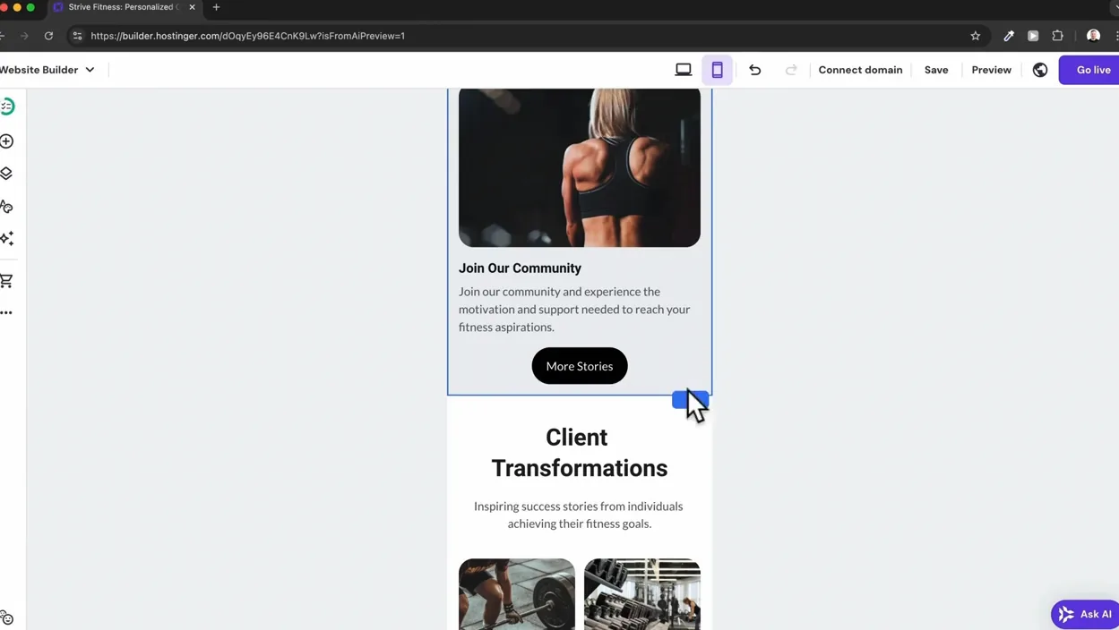 Hostinger 웹사이트 빌더 튜토리얼 2026 (초보자용) - 현장 스냅 2 - 웹사이트빌더