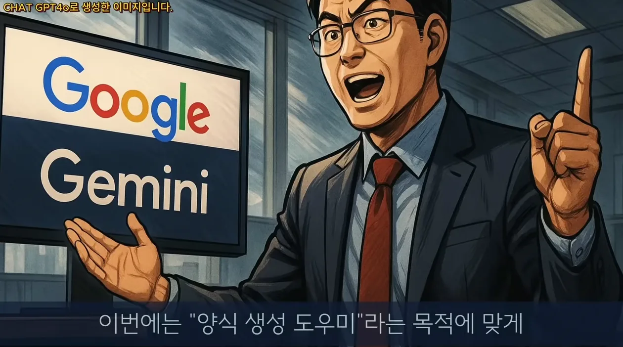 세상의 모든 양식, 이 챗봇 하나면 됩니다! GEMINI 활용법 2편 - 참고 컷 1 - GEMINI